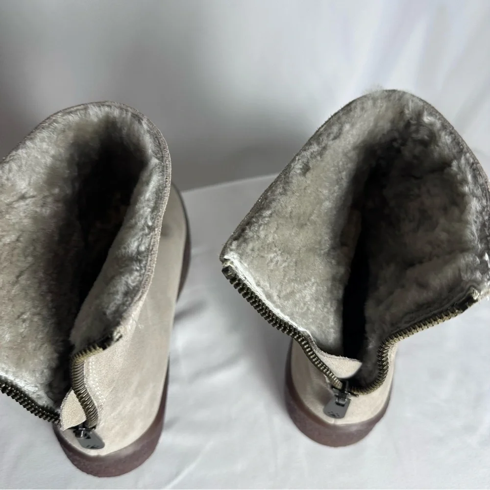 Cougar Button Waterproof Suede Shearling Lined Winter Boots Women’s Grey size 7
